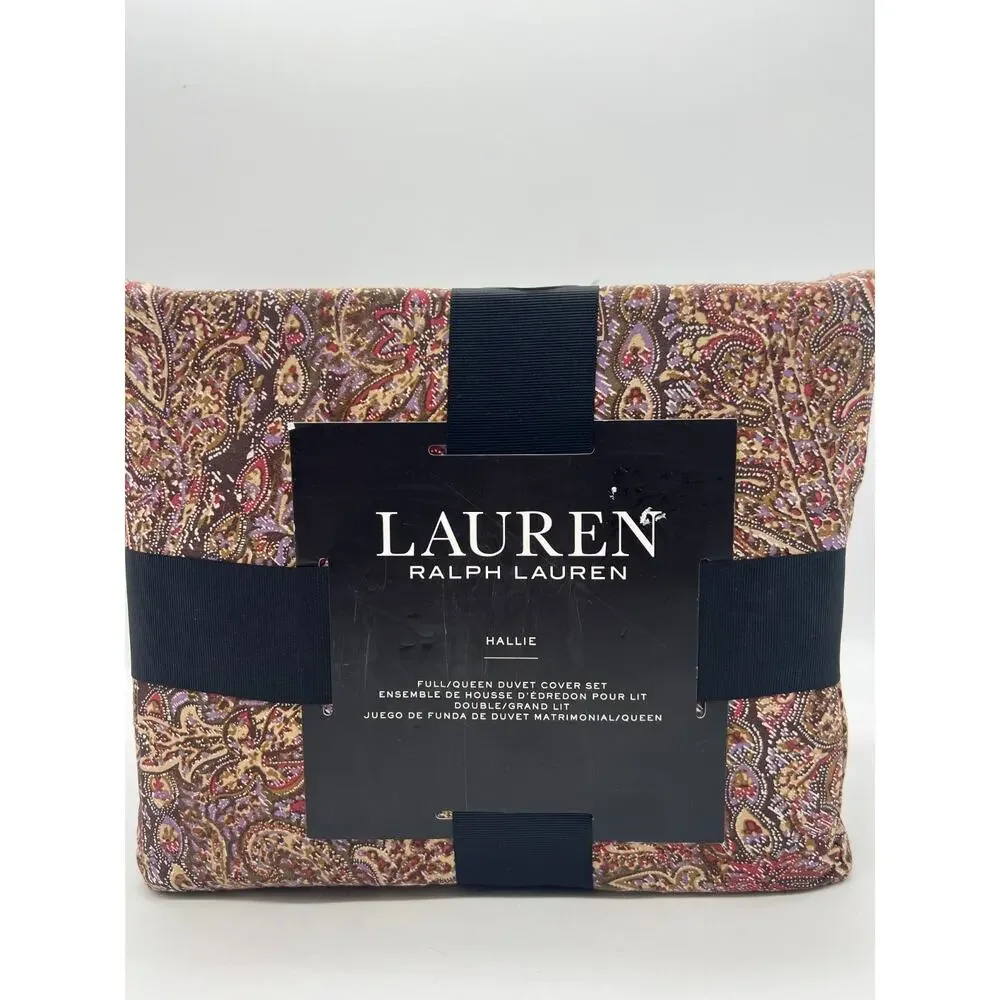 Lauren Ralph Lauren Hallie Full/Queen Duvet Cover Set 100% Cotton 2 Shams.